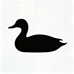 Simple black duck silhouette on white background, perfect for logos and icons