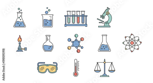 Laboratory equipment and science tools.