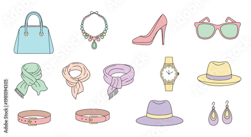 Colorful fashion accessories on display.