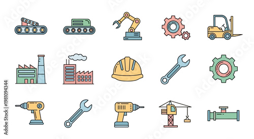 Collection of industrial tools and machines.