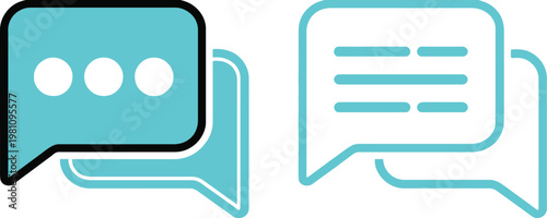 Modern Chat Icons for Digital Communication and Messaging, Conversation Symbols, Messaging App UI Elements, Flat Design Icons for Mobile Apps, Websites, and Social Media Platforms