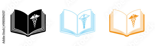 Medical books with caduceus symbols a representation of healing and knowledge