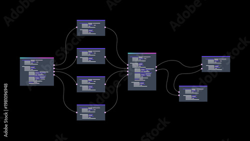 Photos Digital Network: A visual representation of a complex digital network, showcasing interconnected nodes and data flow through intricate connections