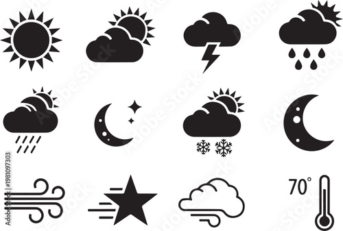 Black and white weather forecast weather forecast 