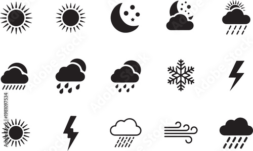 Black and white weather forecast weather forecast symbol