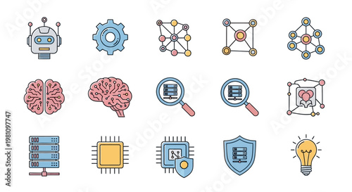 Technology icons for business concepts.