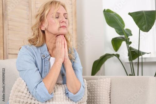 Woman suffering from hormonal disorders at home