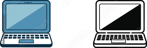 Modern Laptops with Colorful Screens and Sleek Designs, Business and Personal Use Concept, High Tech Devices in Flat Design Style for Productivity, Work, and Digital Lifestyle Illustration