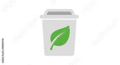 Foto Recycling Bin with Green Leaf Logo.
