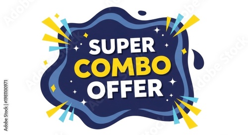 Vibrant super combo offer announcement with dynamic graphics