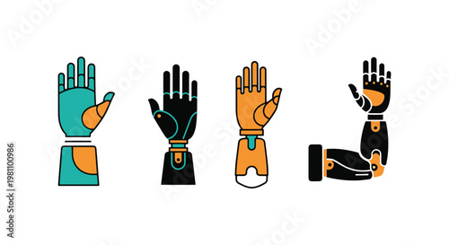 Prosthetic Arm Line art vector abstract simple illustration