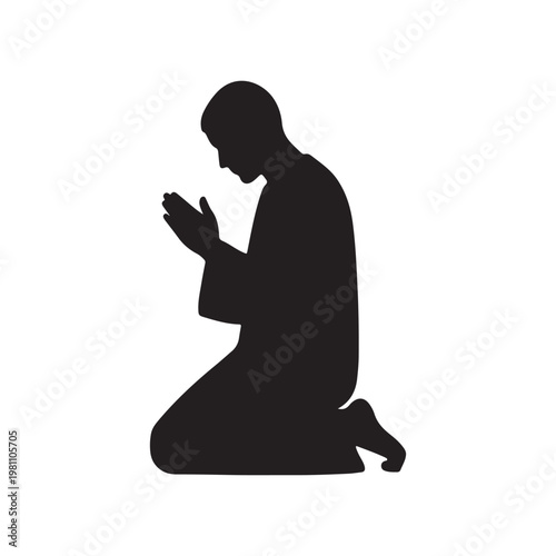 Humble religion silhouette icon vector flat design