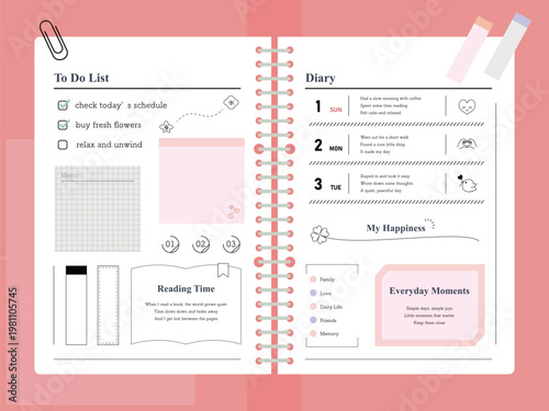 かわいくて使いやすい！バインダーノートとステーショナリー・見出しイメージつき