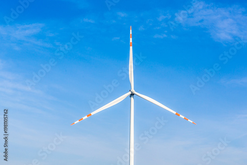 Nice view of the windmill fields in Wielowiec in Poland.