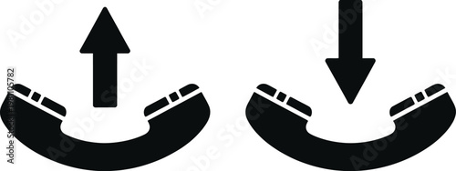 Incoming and Outgoing Call Icon Set with Phone Symbols and Arrows, Communication and Telephony Concept, Modern Flat Design for Mobile Apps, UI, and Digital Interfaces