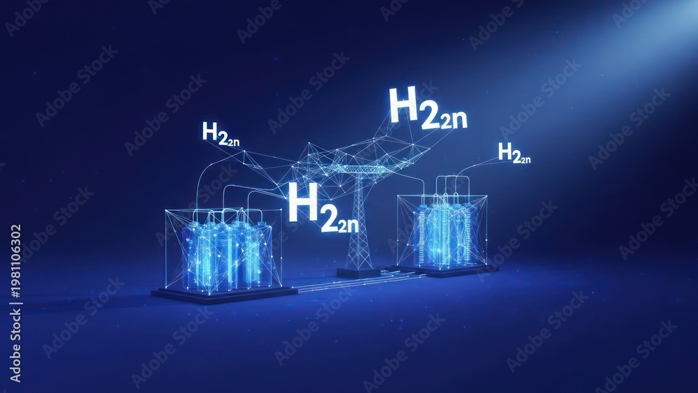 Fototapeta premium Conceptual rendering of a scientific process involving molecular structures