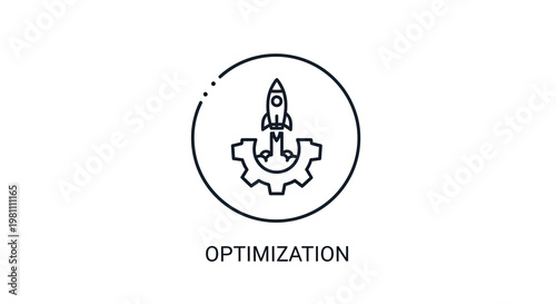 Rocket ship launching from gears representing innovation a silhouette