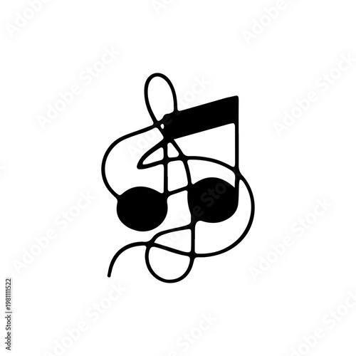 Abstract Musical Note Symbol Icon