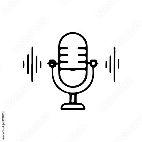Podcast Microphone Line Icon