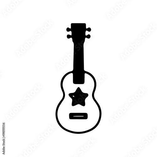 Ukulele Icon with Star Design