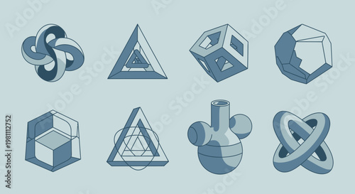 Geometric shapes icons set.