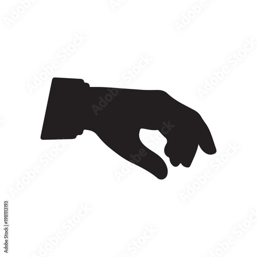 Sprinkling hand gesture silhouette icon vector flat design