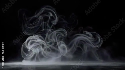 Floor smoke black screen background video.