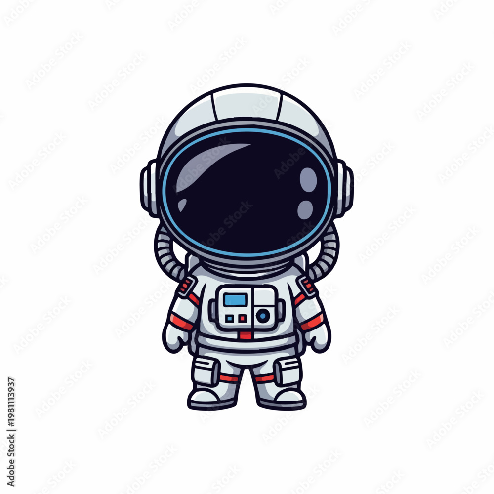 Obraz premium Chibi astronaut in vibrant colors and spacesuit