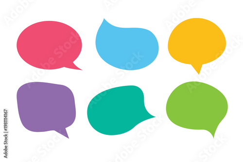 Colorful speech bubble icon set 