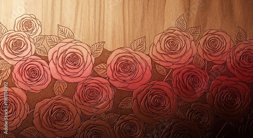 Beautiful Arrangement of Pink Roses with Detailed Petals.