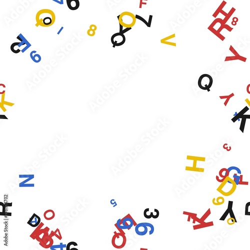 pattern typo square Colorful Random Letters and Numbers Scattered Abstract Background Design Elements For Creative Projects