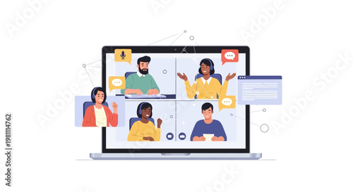 Social network concept montage of business people and families using tablets laptops and phones in office showing communication teamwork happiness and technology together