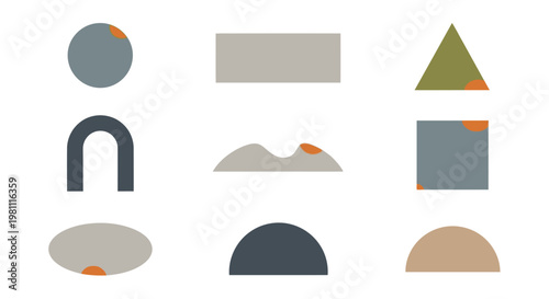 Geometric Abstract Shapes Composition Showcasing Minimal Geometry.