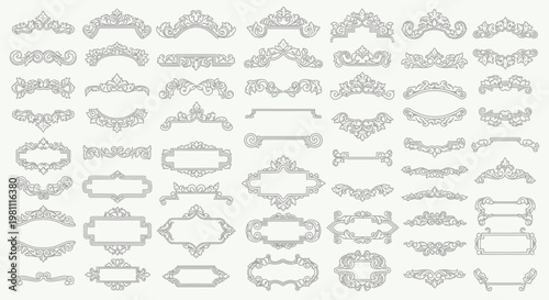 Ornamental Border Flourish Pattern Collection for Design.