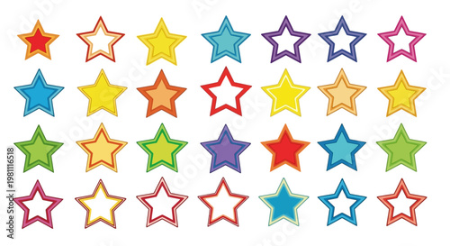 Colorful Star Pattern With Multicolored Stars.