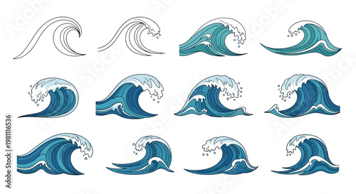 Dynamic ocean waves as the main subject.