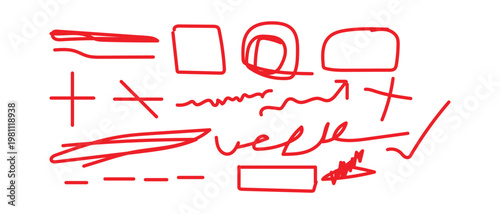 Vector illustration of red marker icons with heart themed decorative elements for holiday and message design