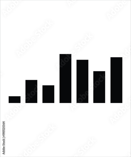 Horizontal Bar Graph Icon for Business Data Comparison Chart.