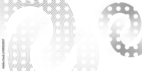 abstract background with glowing circles. Swirl circular lines pattern. Geometric spiral. Twirl element. Modern graphic design. Futuristic technology concept.