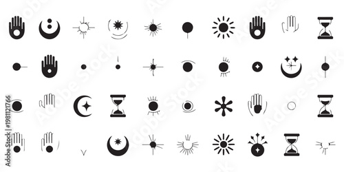 Large Set of Esoteric and Occult Symbols for Astrology and Magic