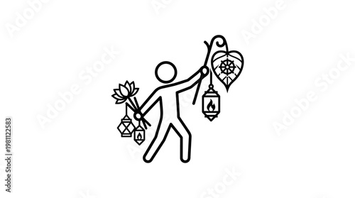 Minimalist Buddhist Offering Icon