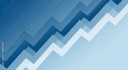 Abstract Blue Geometric Staircase Pattern Ascending Graph.