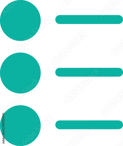 Three turquoise circles and lines on white background, list concept Free Download Three turquoise circles and lines on white background, list concept - GFXLoad