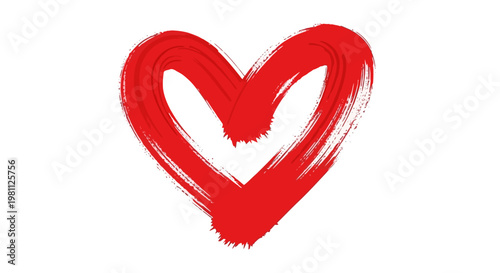 A red heart on a white background