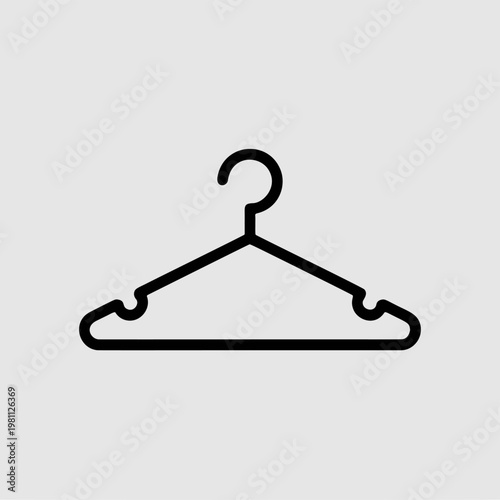 Clothes Hanger Flat Vector Clipart Wardrobe Organization Icon Clean Minimal Storage Tool Illustration Isolated on White Background for Clothing, Laundry and Closet Management Use