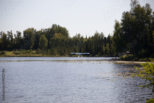 Airplane on a lake