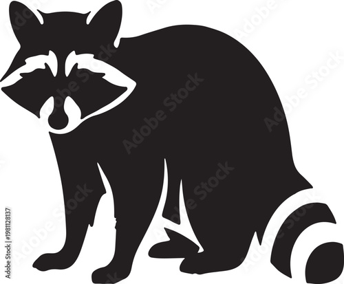 Raccoon profile silhouette wildlife vector