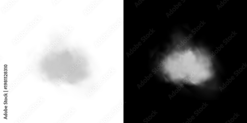 Fototapeta premium Abstract vector clouds, fog or smoke on an isolated transparent background. Dust cloud. Desert smoke. Sandstorm. 3D smog explosion. Cloud, smoke, png.