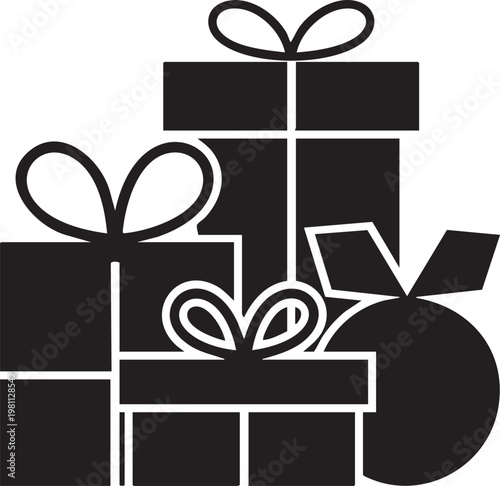 Gift boxes with ribbons for special occasions isolated on checkered background