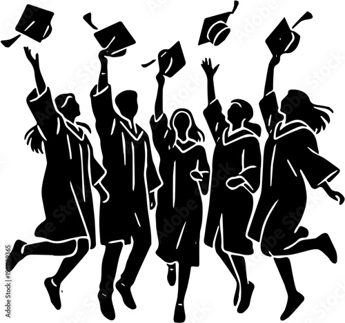 group of students celebrating 